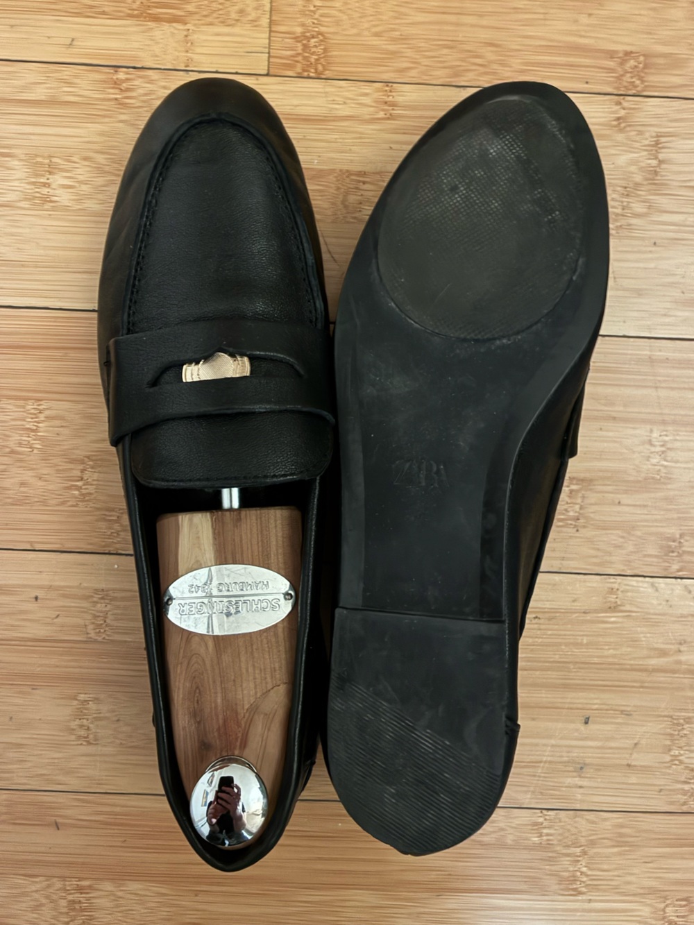 ❤️ Zara penny loafer genuine leather black flats - Picture 4 of 8